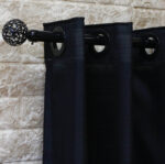 پرده حریر بافتدار مشکی