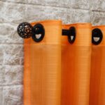 پرده حریر بافتدار نارنجی