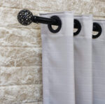 پرده حریر بافتدار طوسی روشن