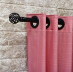 پرده حریر بافتدار صورتی چرک