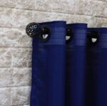 پرده حریر بافتدار سرمه‌ای