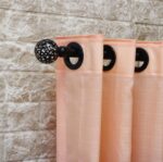 پرده حریر بافتدار گلبهی